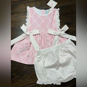 Pink bow bloomer set